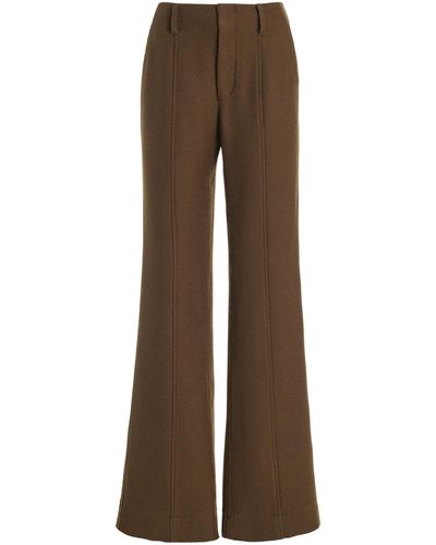 Proenza Schouler Flared Twill Trousers - Brown