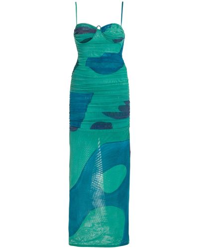 Sir. The Label Frankie Ruched Balconette Midi Dress - Green