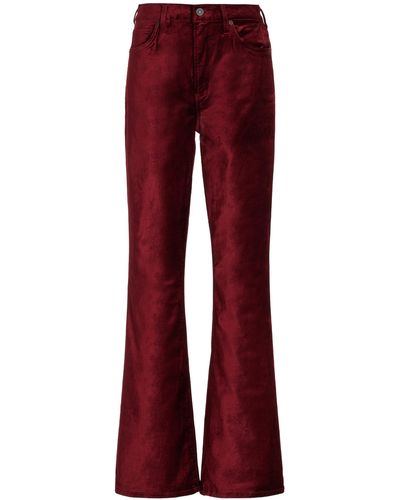 Citizens of Humanity Lilah Velvet High-rise Bootcut Jeans - Red