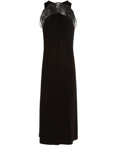 Givenchy Lace-detailed Crepe Midi Dress - Black