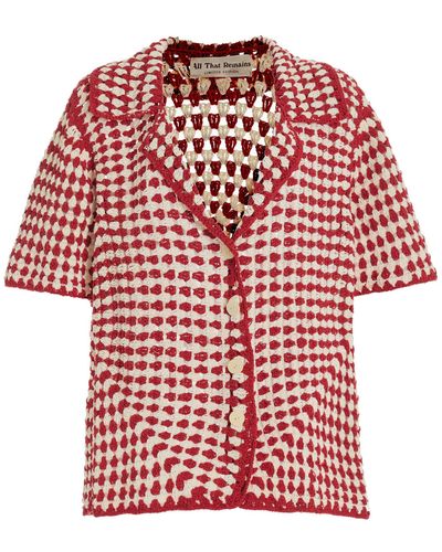 All That Remains Alex Crocheted Cotton Shirt - Red
