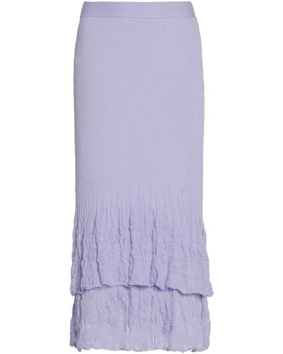 Bottega Veneta 2-in-1 Flower-knit Cotton Skirt - Purple