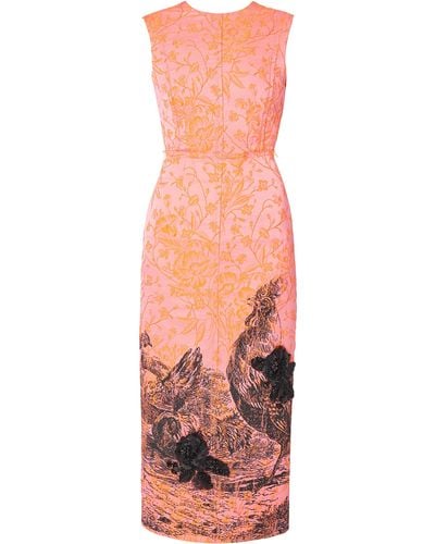 Erdem Tailored Jacquard Midi Dress - Pink