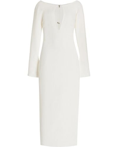 16Arlington Solare Crepe Midi Dress - White
