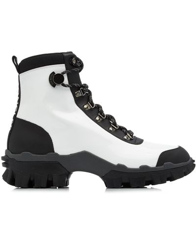Moncler Helis Leather Lug-sole Ankle Boots - White