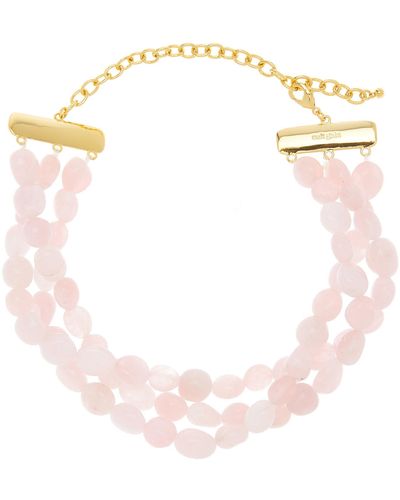 Cult Gaia Nora Gold-tone Quartz Necklace - Pink