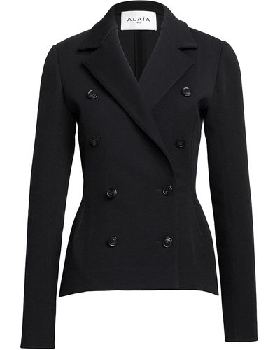 Alaïa Double-breasted Wool-blend Jacket - Black