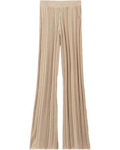 By Malene Birger Kiraz Lace Knit Cotton-blend Wide-leg Pants - Natural