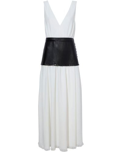 Proenza Schouler Crepe & Eco-leather Combo Maxi Dress - White