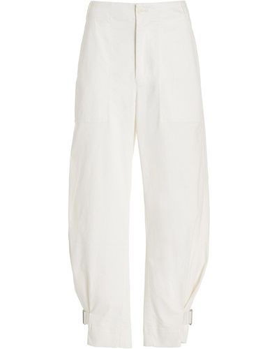 Proenza Schouler Kay Stretch-cotton Twill Tapered Trousers - White