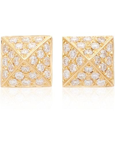 Anita Ko Spike 18k Yellow Gold Diamond Earrings - White