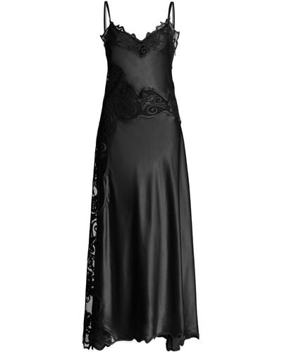 Ulla Johnson Lucienne Lace-trimmed Silk Midi Dress - Black