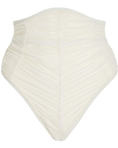 Andrea Iyamah Capa High-waisted Corset Bikini Bottom - White