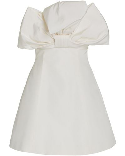 Carolina Herrera Bow-accented Silk Mini Dress - White