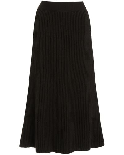 Bottega Veneta Ribbed-knit Wool Midi Skirt - Brown