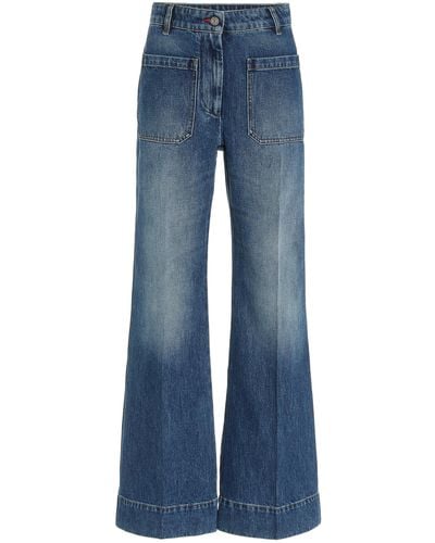 Victoria Beckham Alina Rigid High-rise Wide-leg Jeans - Blue