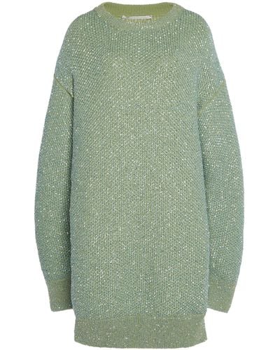 Stella McCartney Sequined Wool-blend Mini Jumper Dress - Green