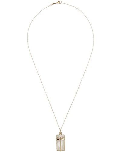 Monica Rich Kosann Grace Mini 18k Yellow Gold Mother-of-pearl Dragonfly Necklace - White
