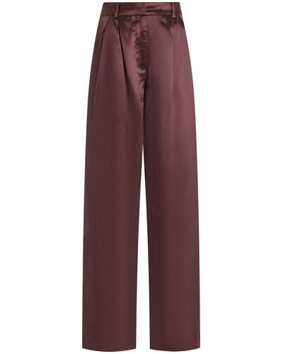 Loulou Studio Vione Silk-blend Wide-leg Trousers - Purple