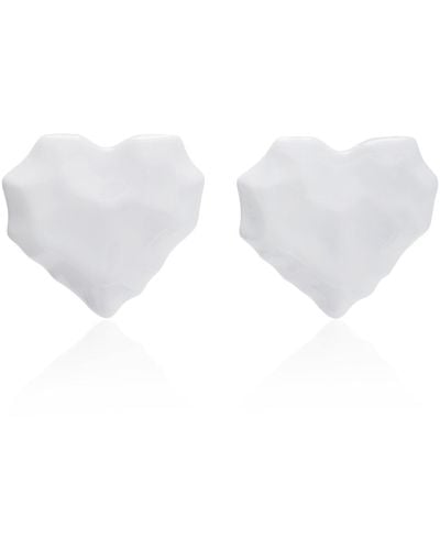 Julietta Lovegood Resin Heart Earrings - White
