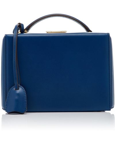 Mark Cross Grace Leather Small Box Bag - Blue