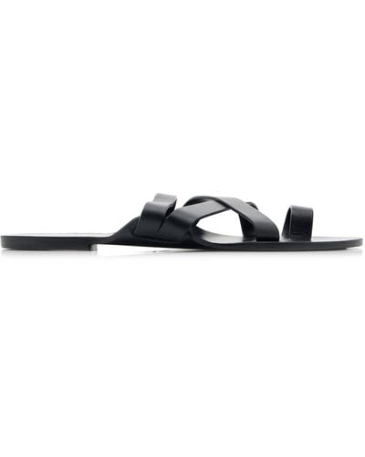 The Row Kris Leather Sandals - Black