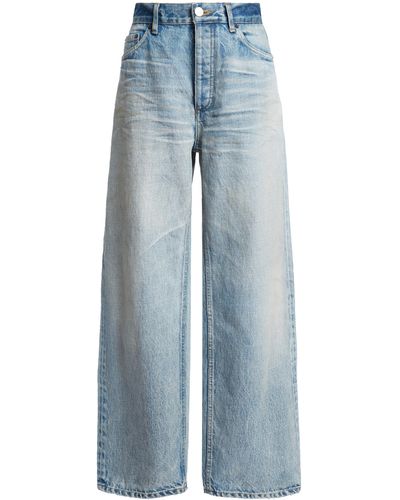 Balenciaga Rigid High-rise Wide-leg Ankle-cut Jeans - Blue