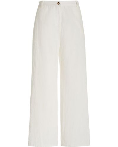 Ciao Lucia Enzo Linen-cotton Wide-leg Pants - White
