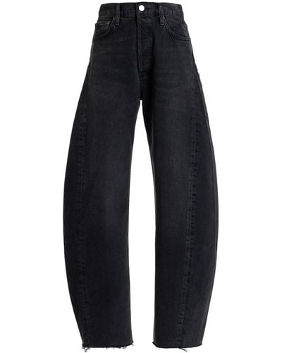 Agolde Luna Pieced Rigid High-rise Tapered Jeans - Blue