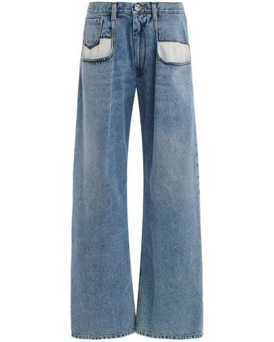 Maison Margiela Exposed Pocket Wide-leg Jeans - Blue