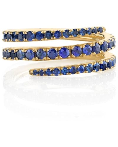 Anita Ko 18k Yellow Gold Blue Sapphire Coil Ring