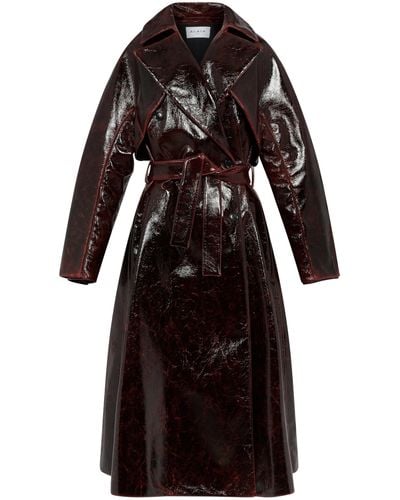 Alaïa Lacquered Wool-blend Trench Coat - Black