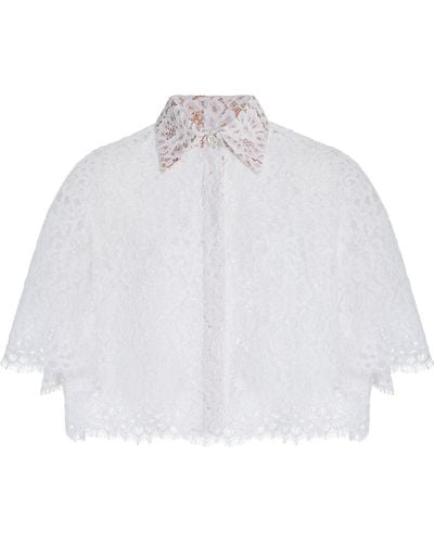Michael Kors Cropped Lace Shirt - White