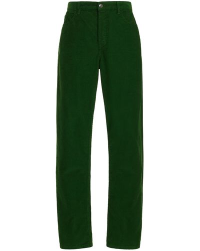 The Row Carlind Cotton Corduroy Straight-leg Trousers - Green