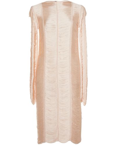 Tom Ford Draped Fringe Midi Dress - Pink