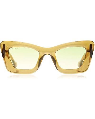 Gucci Oversized Cat-eye Bio-nylon Sunglasses - Yellow