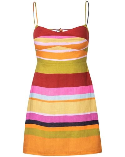 Cala De La Cruz Tere Backless Linen Mini Dress - Multicolor