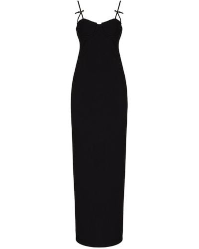 STAUD Georgina Bow-detailed Bustier Maxi Dress - Black