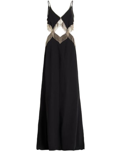 Cucculelli Shaheen Exclusive Fringed Silk Gown - Black