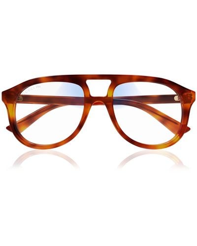 Gucci Aviator-frame Acetate Sunglasses - Brown