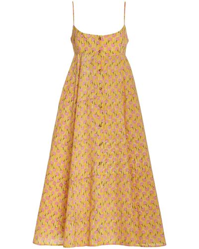 Ciao Lucia Deia Cotton Midi Dress - Yellow