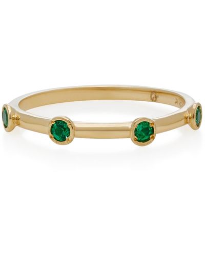 Octavia Elizabeth 18k Gold Emerald Ring - Green