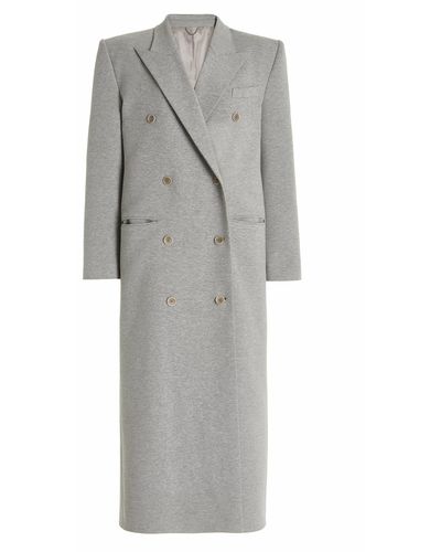 Magda Butrym Double-breasted Cotton Coat - Gray