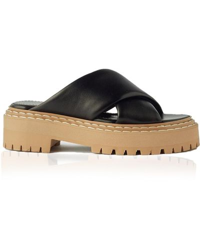 Proenza Schouler Lug-soled Leather Platform Sandals - Black