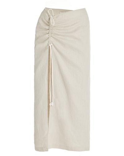 Sir. The Label D'orsay Corded Linen Midi Skirt - White