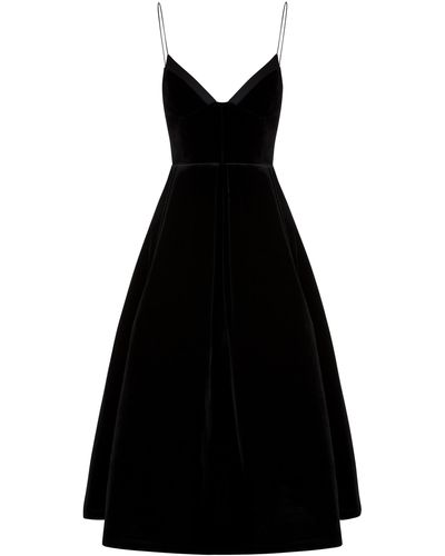 Alex Perry Mila Velvet Midi Dress - Black