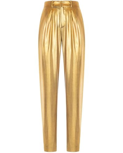 Ralph Lauren Avrill Tapered Metallic Pants - Yellow