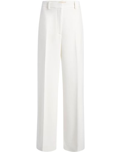 Khaite Bacall Woven Wide-leg Trousers - White