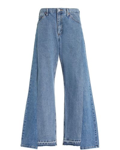 E.L.V. Denim Freya Rigid Low-rise Wide-leg Jeans - Blue