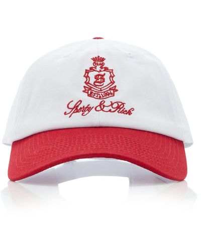 Sporty & Rich Vendome Cotton Baseball Cap - Red